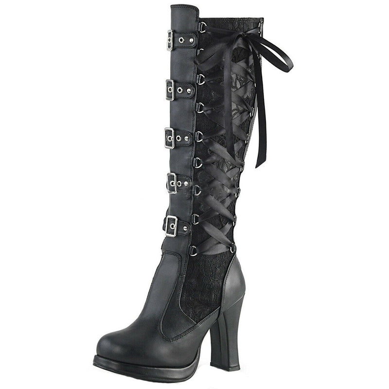 Gothic Knee High Heeled Vintage Style Boots
