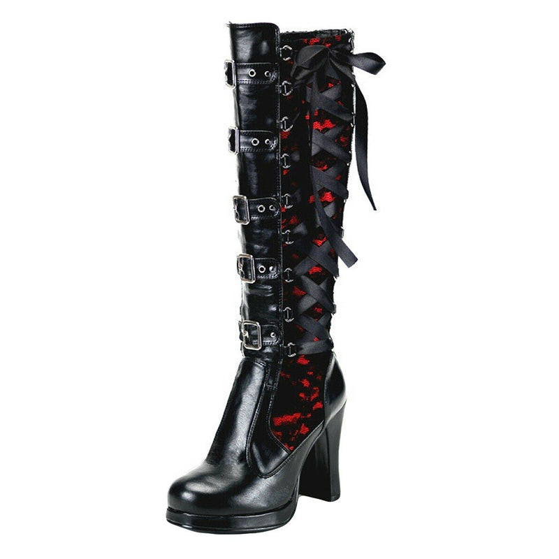 Gothic Knee High Heeled Vintage Style Boots