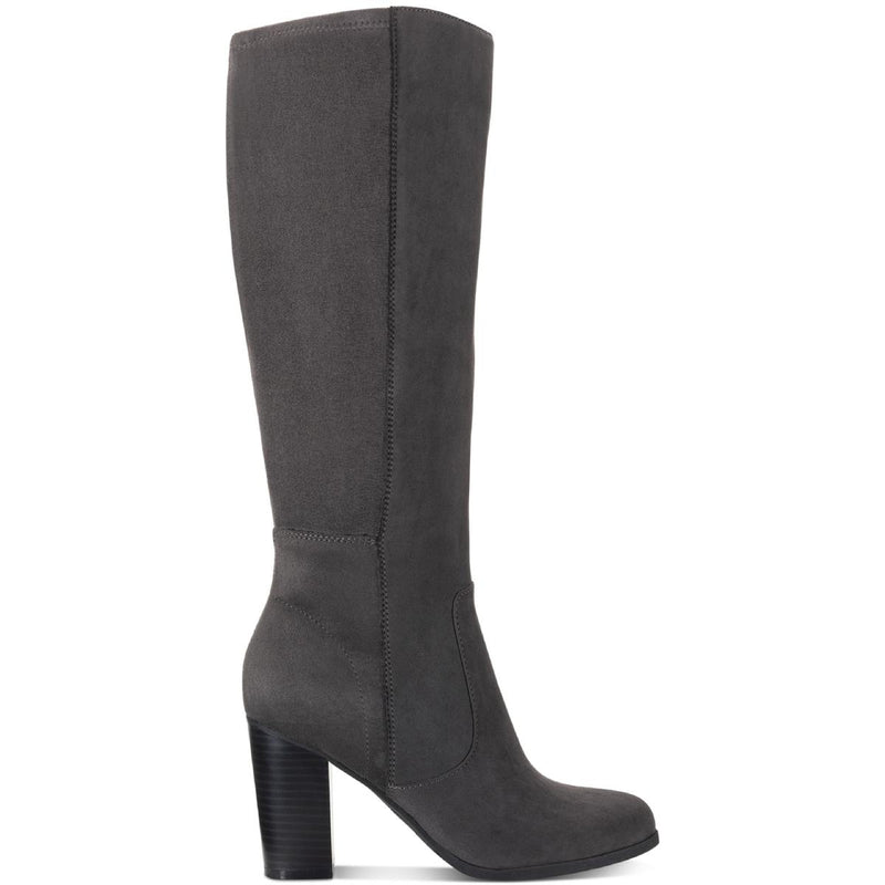 Addyy Womens Faux Suede Block Heel Knee-High Boots