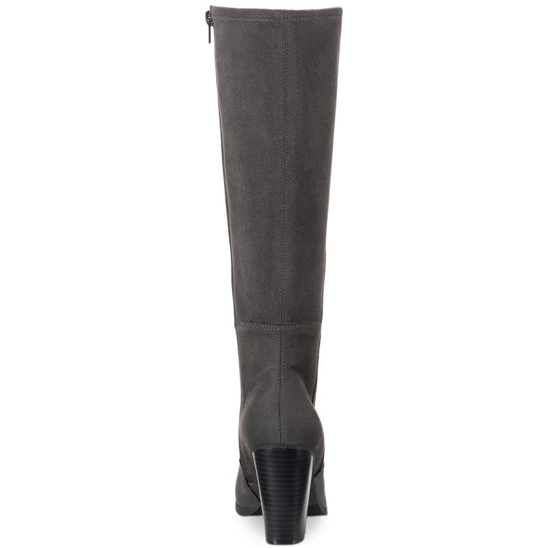 Addyy Womens Faux Suede Block Heel Knee-High Boots