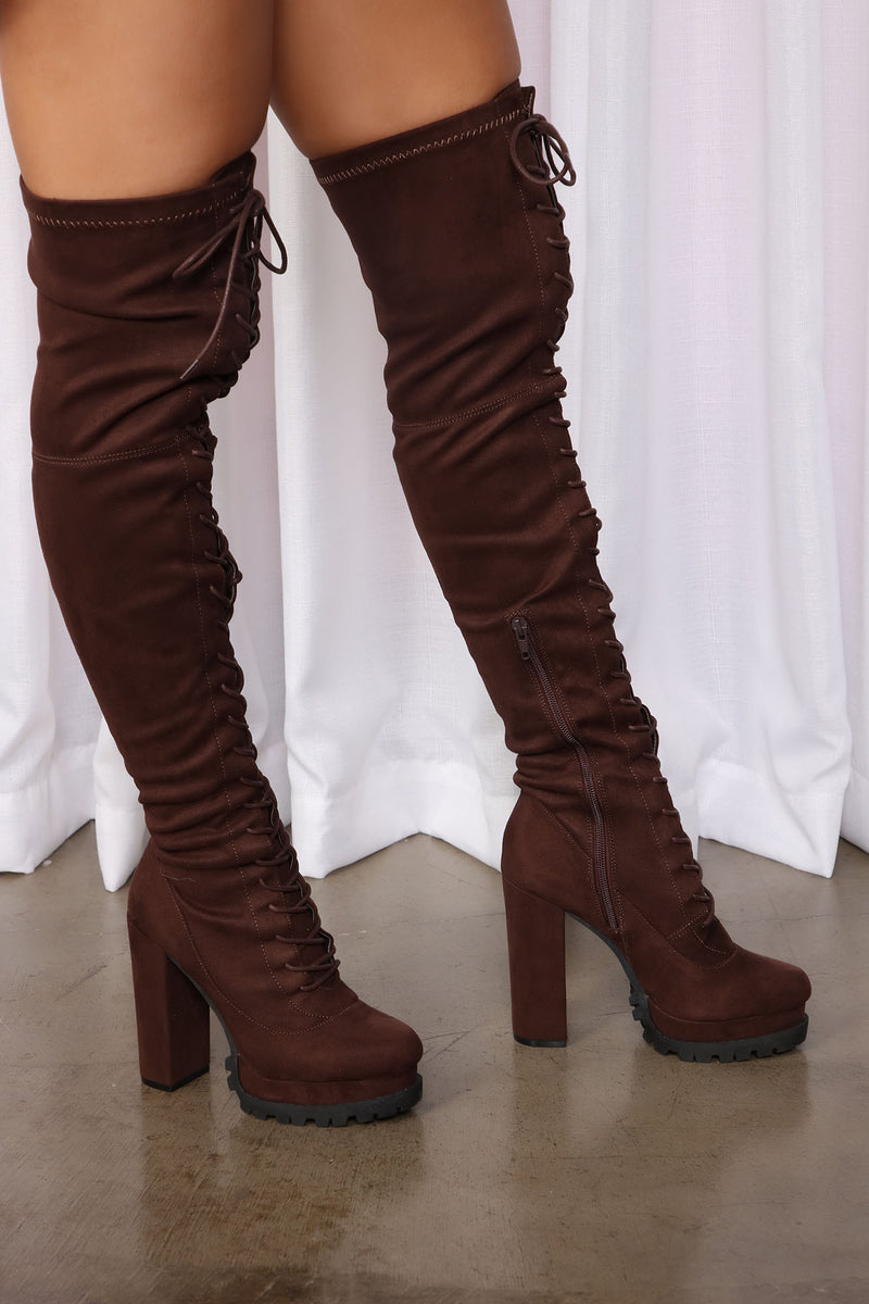 Ready Set Go Heeled Boots - Chocolate