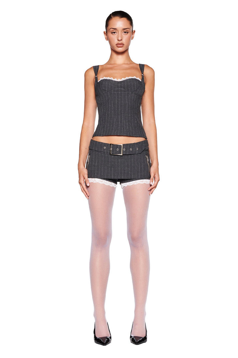 MARRION CORSET - GREY : PINSTRIPE