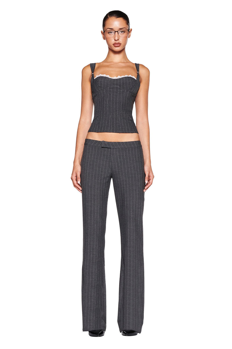 MARRION CORSET - GREY : PINSTRIPE