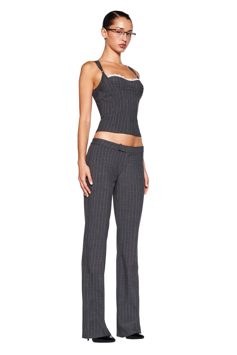 MARRION CORSET - GREY : PINSTRIPE