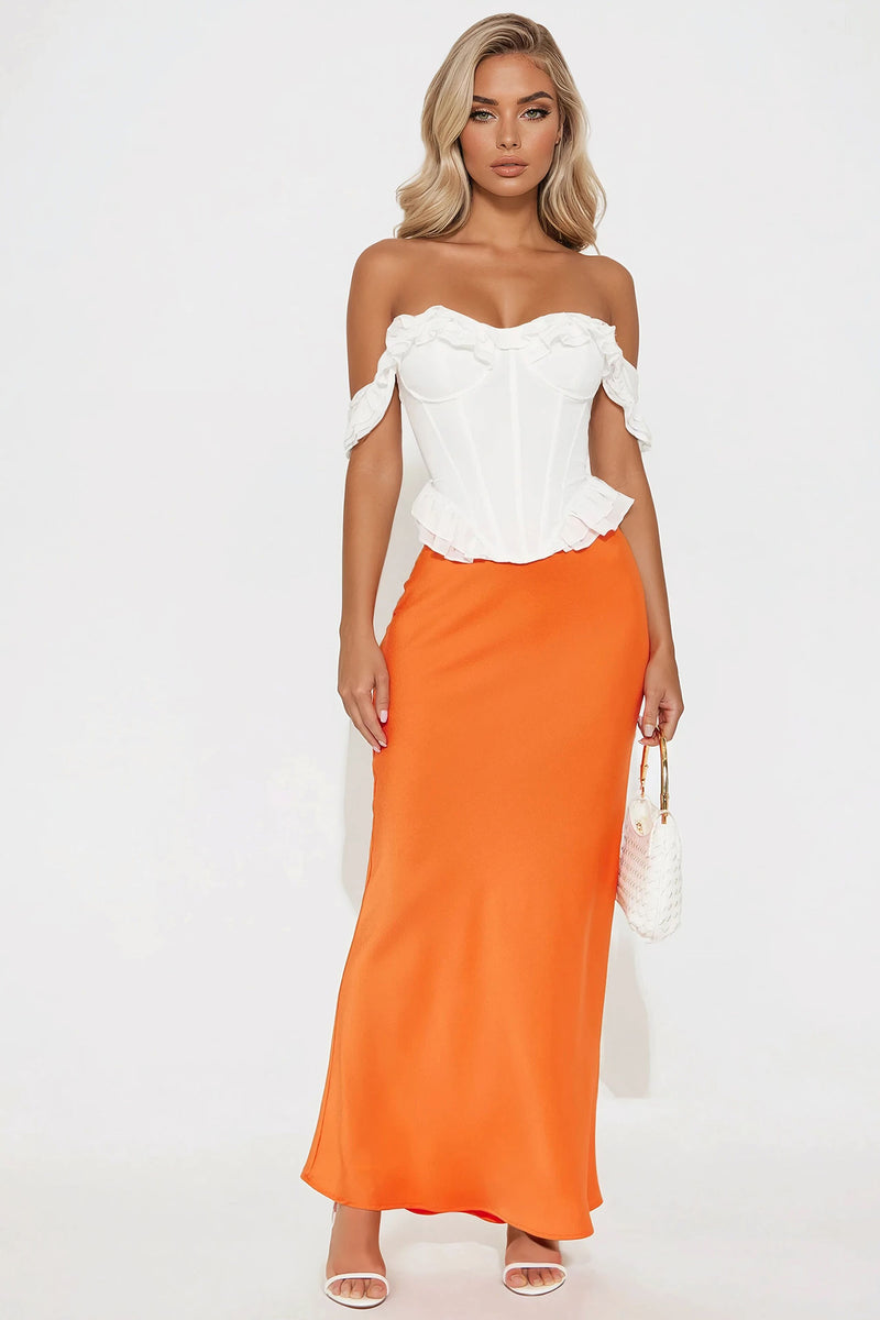 Sunnie Ruffle Corset Top - White