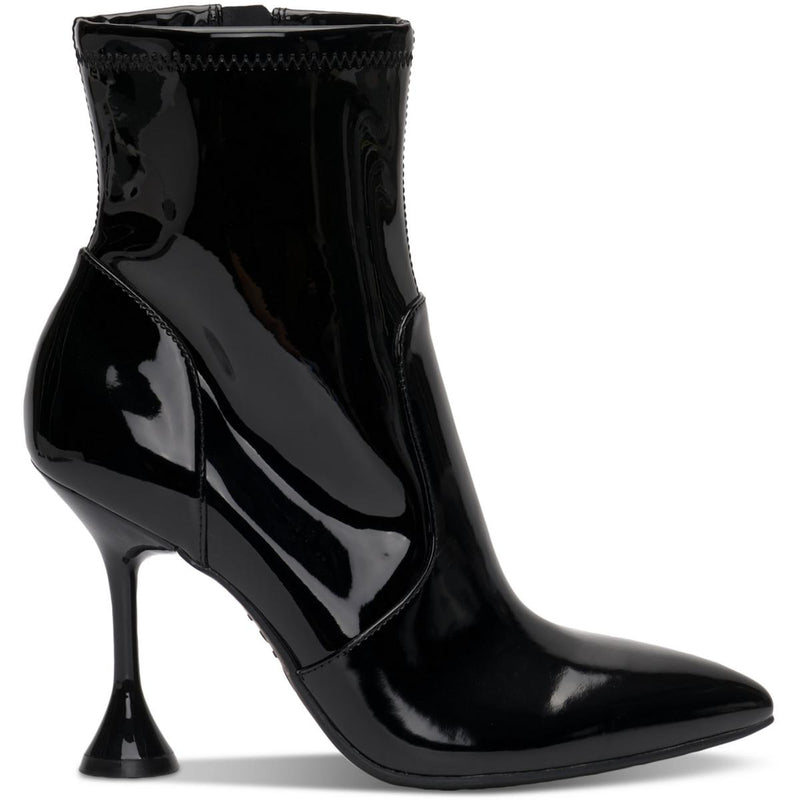 Ibrina Womens Faux Leather Pointed Toe Ankle Boots