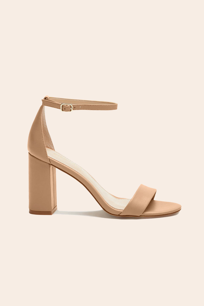 Mary High Chunky Heel - Nude Latte