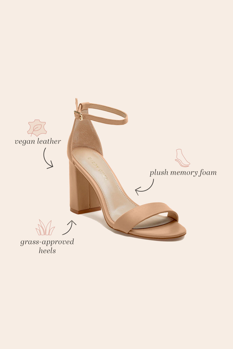 Mary High Chunky Heel - Nude Latte