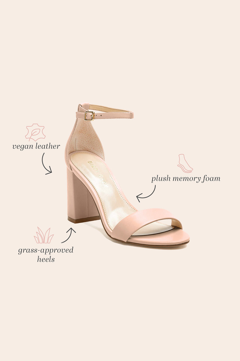 Mary High Chunky Heel - Nude Blush