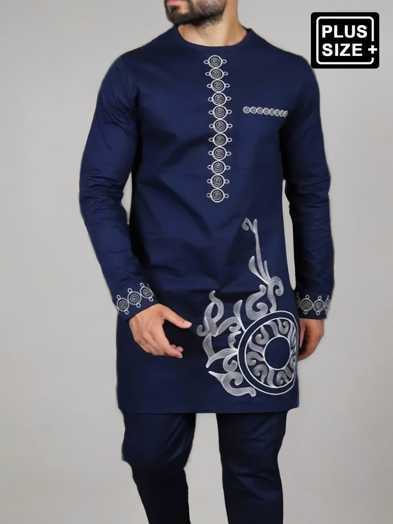 Plus Size African Ethnic Digital Printed Men's Set