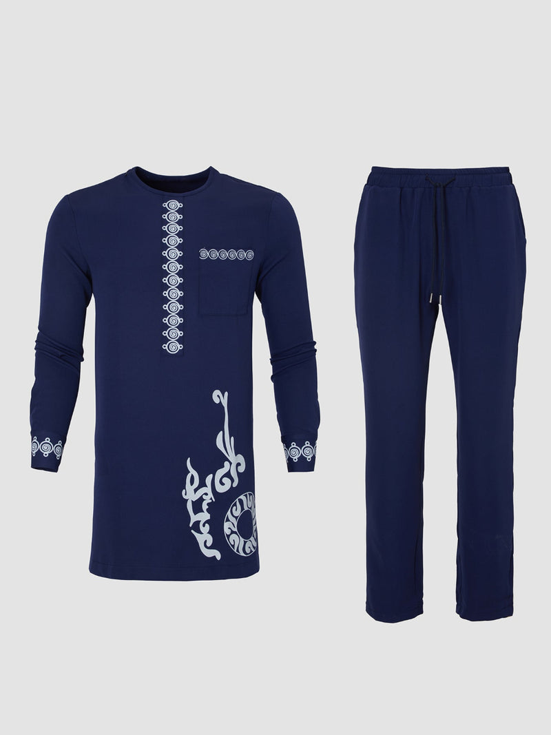 Plus Size African Ethnic Digital Printed Men's Set