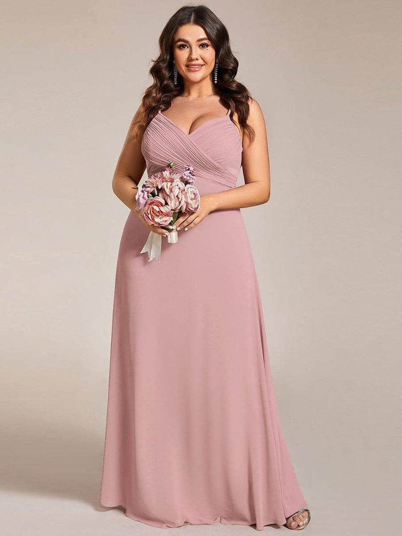 pretty NOVA|Plus Size Draped Back Criss-Cross Chiffon A-Line Dress