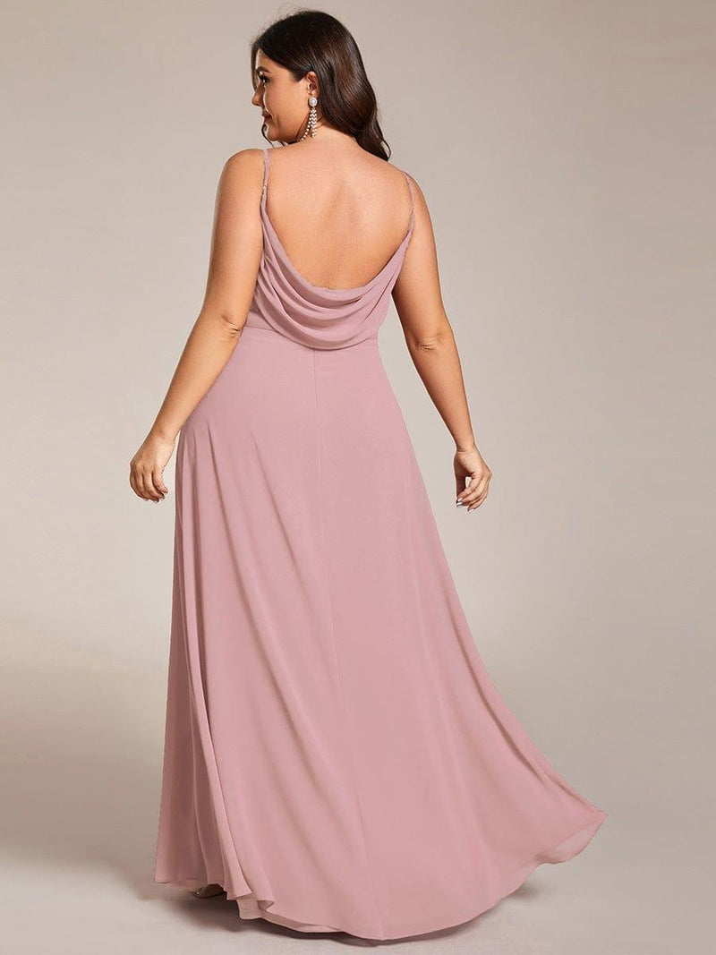 pretty NOVA|Plus Size Draped Back Criss-Cross Chiffon A-Line Dress