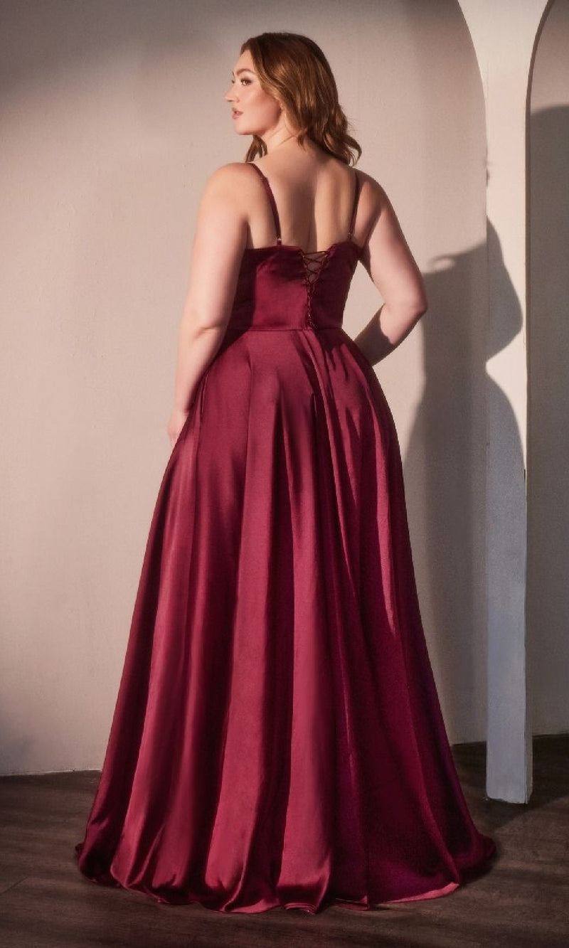 Plus-Size Long A-Line Prom Dress: Ladivine CLCD337C