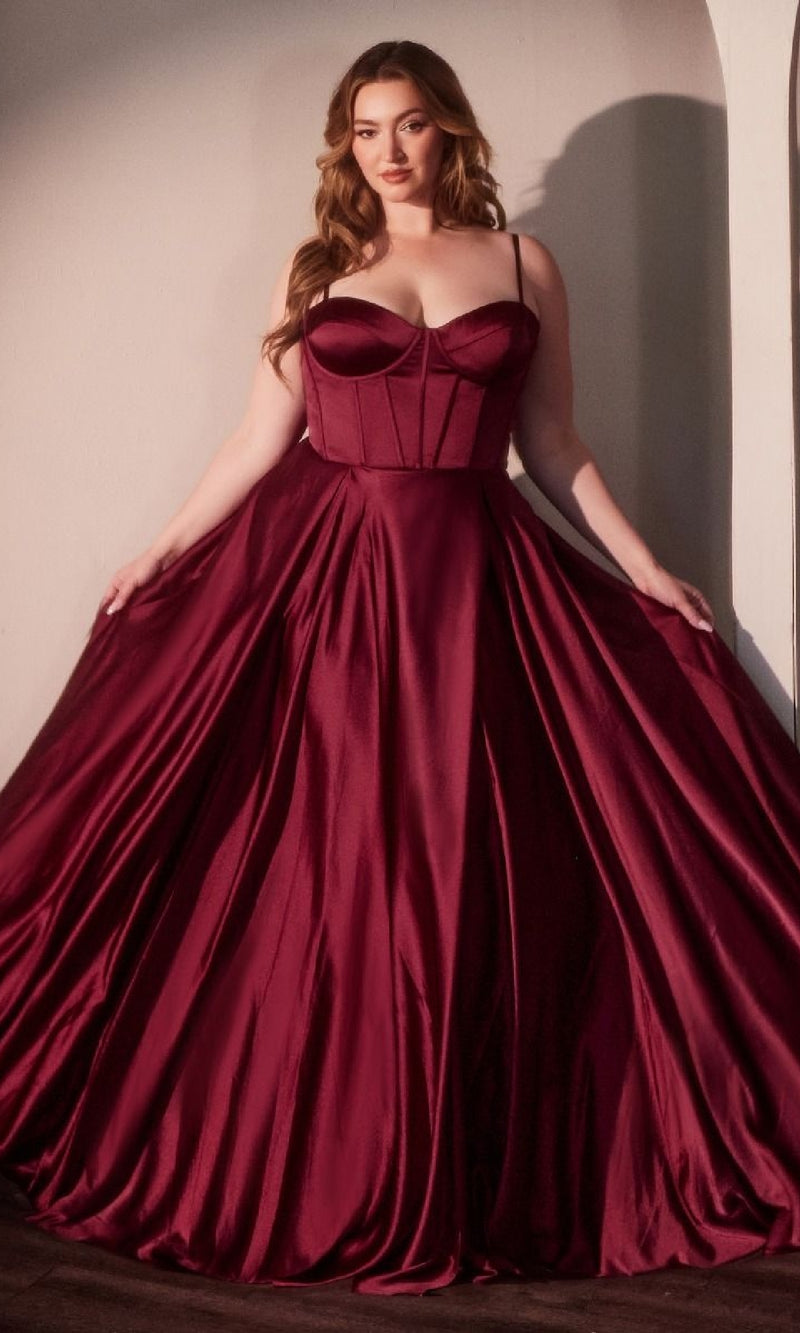 Plus-Size Long A-Line Prom Dress: Ladivine CLCD337C
