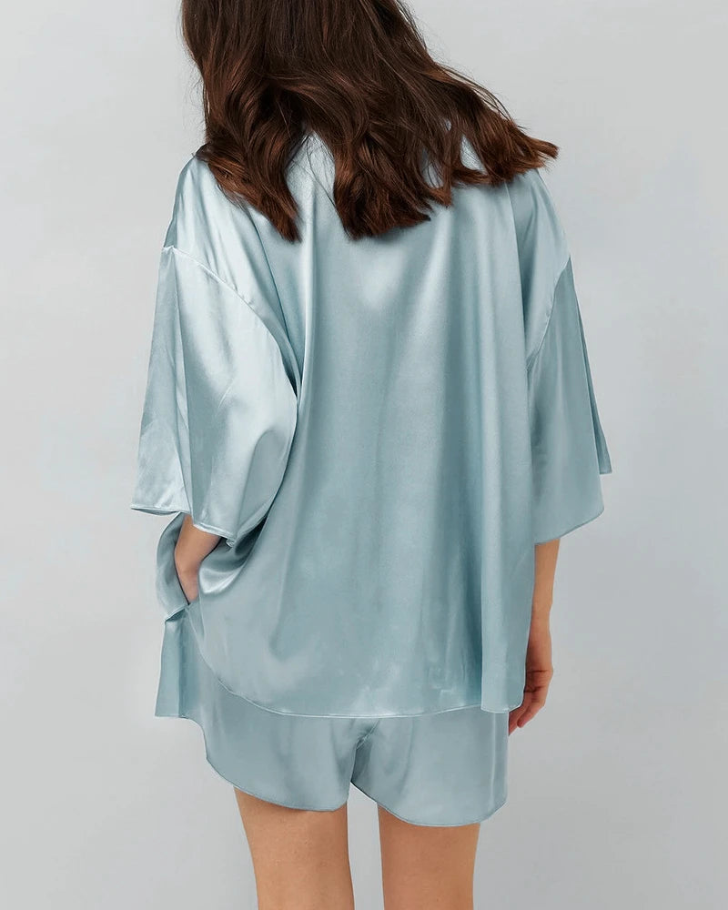 Classic Plus Size Silk Pajama Set