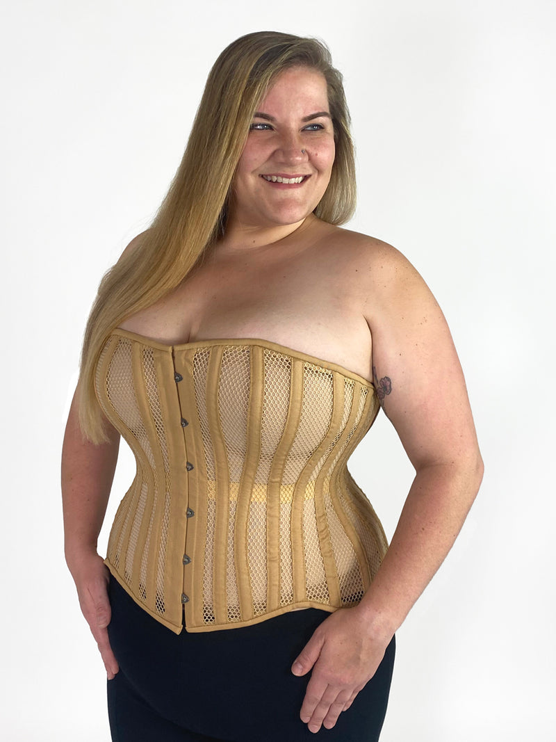Plus Size Mesh Hourglass Curve Longline Overbust Corset : CS-511