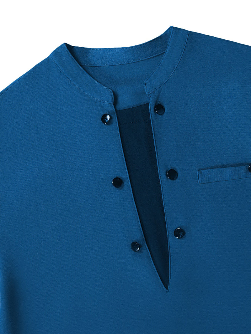 Plus Size Formal Color-blocking Men's Set