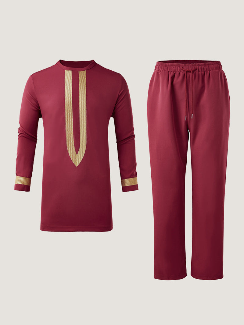 Plus Size Embroidered Pants Set