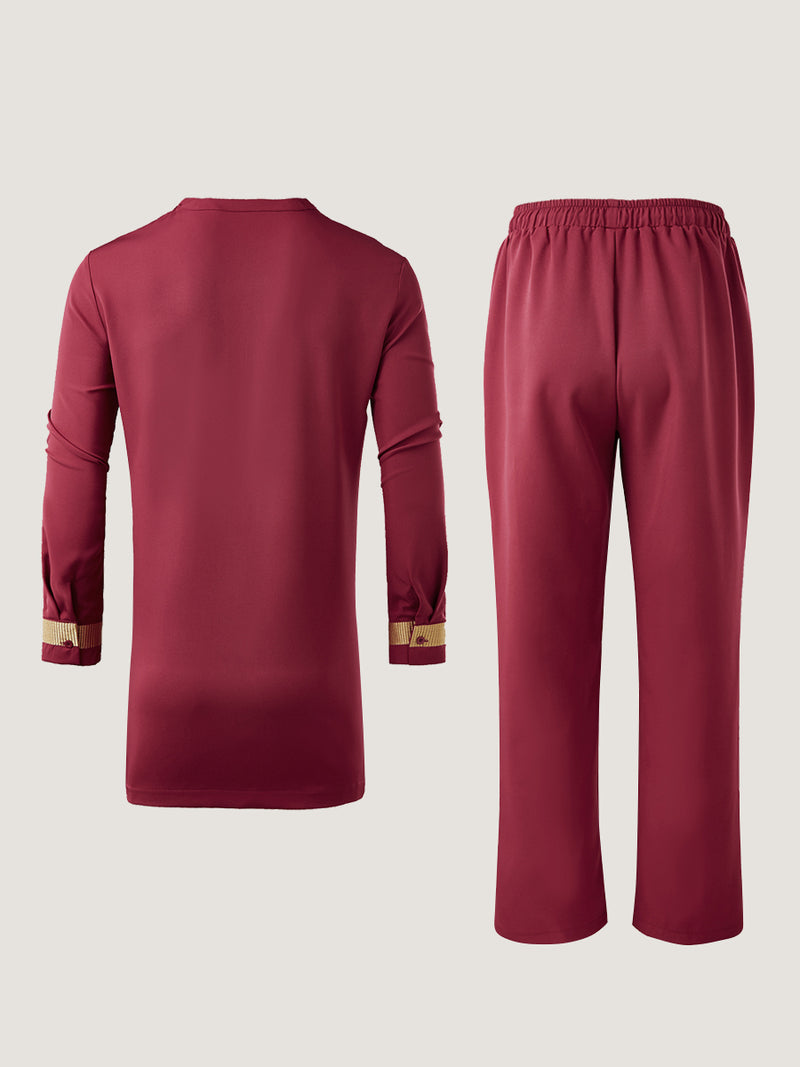 Plus Size Embroidered Pants Set