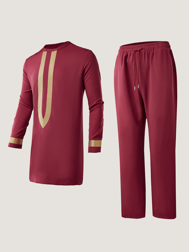 Plus Size Embroidered Pants Set