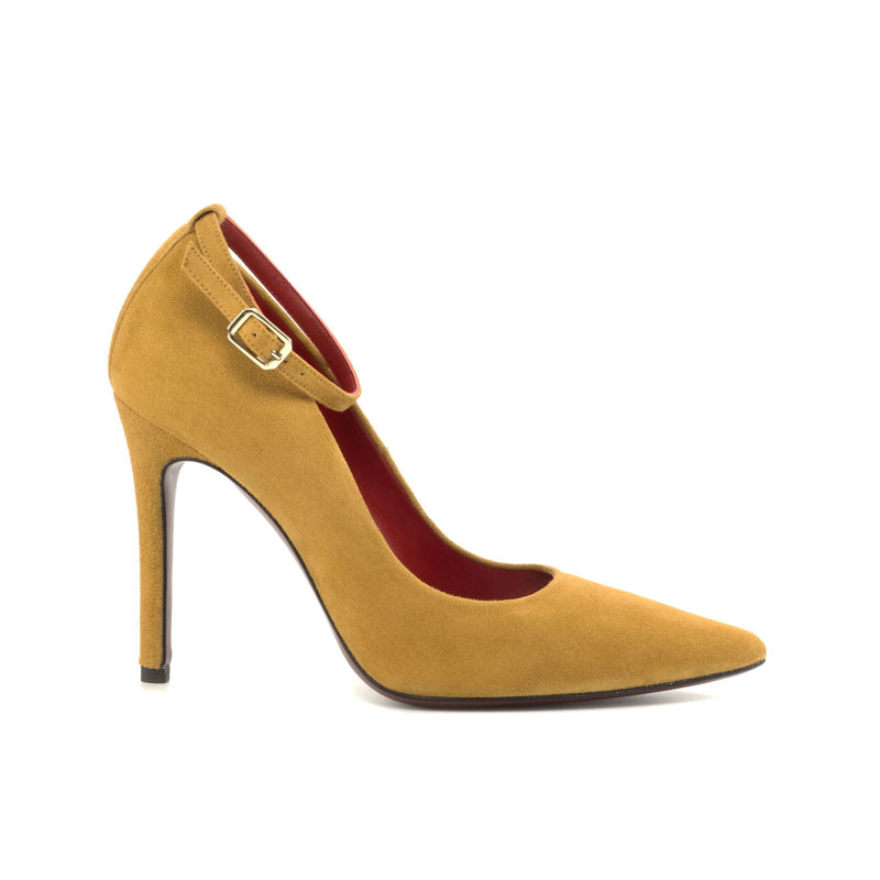 Women's Florence Pointed Toe Leather Heels Wide Plus Size Sand Dessert 4878