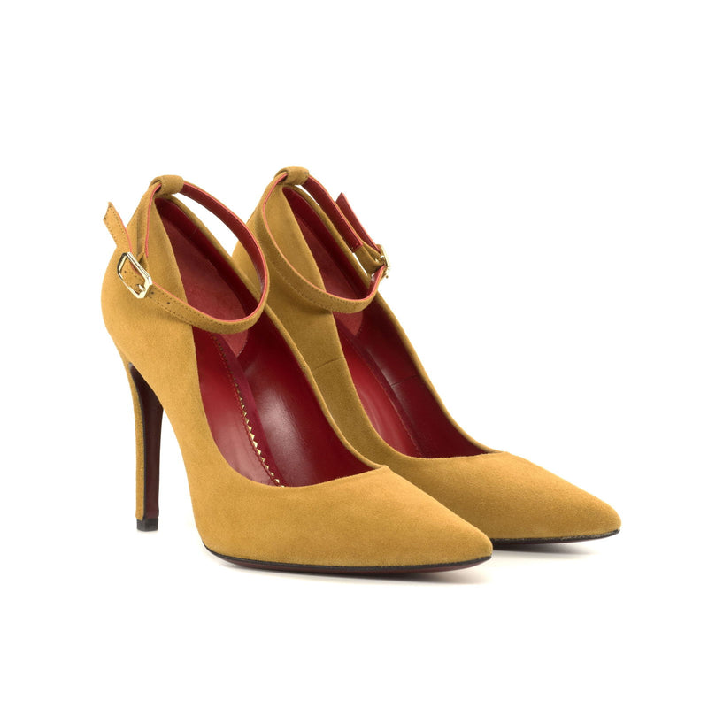 Women's Florence Pointed Toe Leather Heels Wide Plus Size Sand Dessert 4878