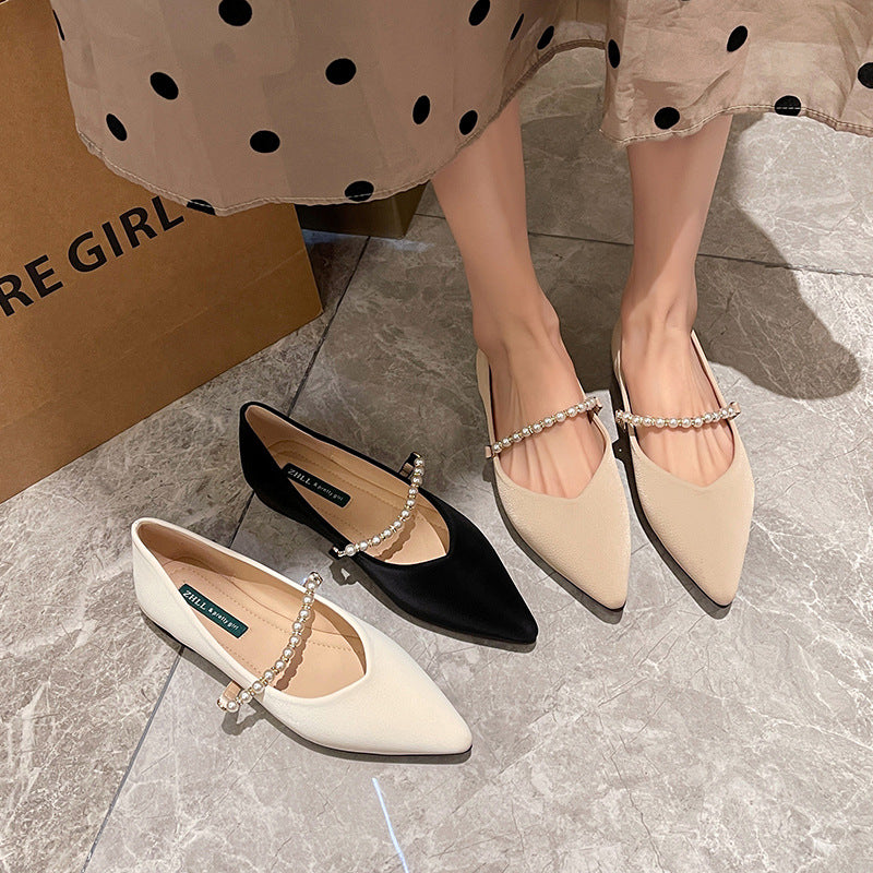 Plus size wide width pointed ballet flats