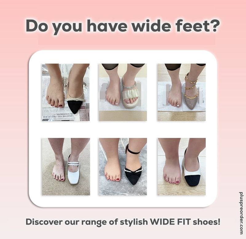 Plus size wide width pointed ballet flats