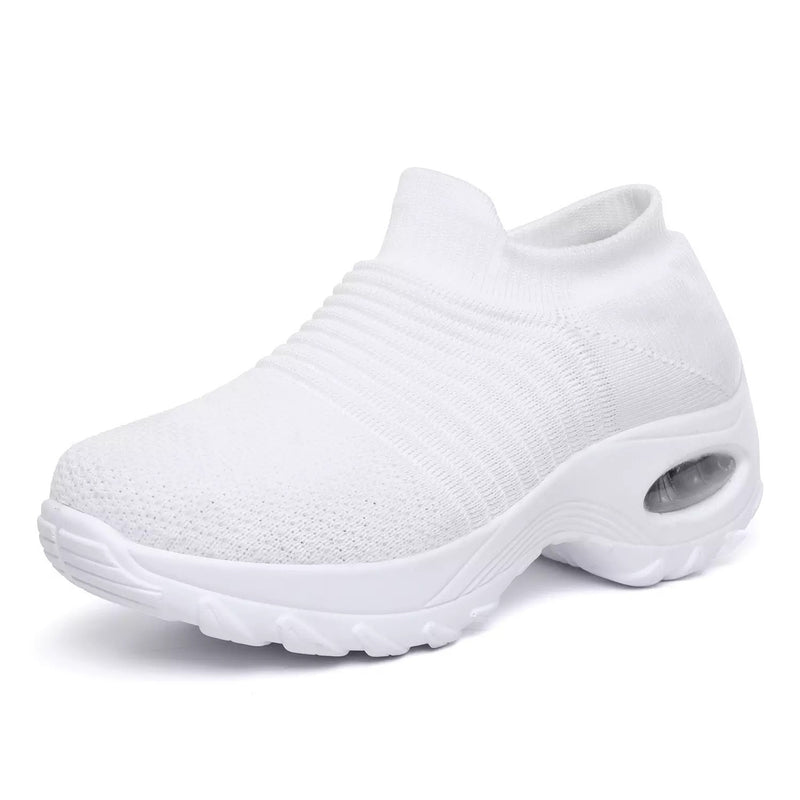 Wedge heel plus size knitted air cushion shoes