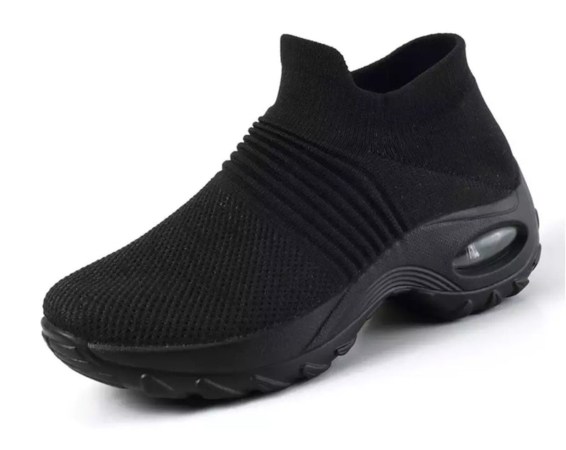Wedge heel plus size knitted air cushion shoes