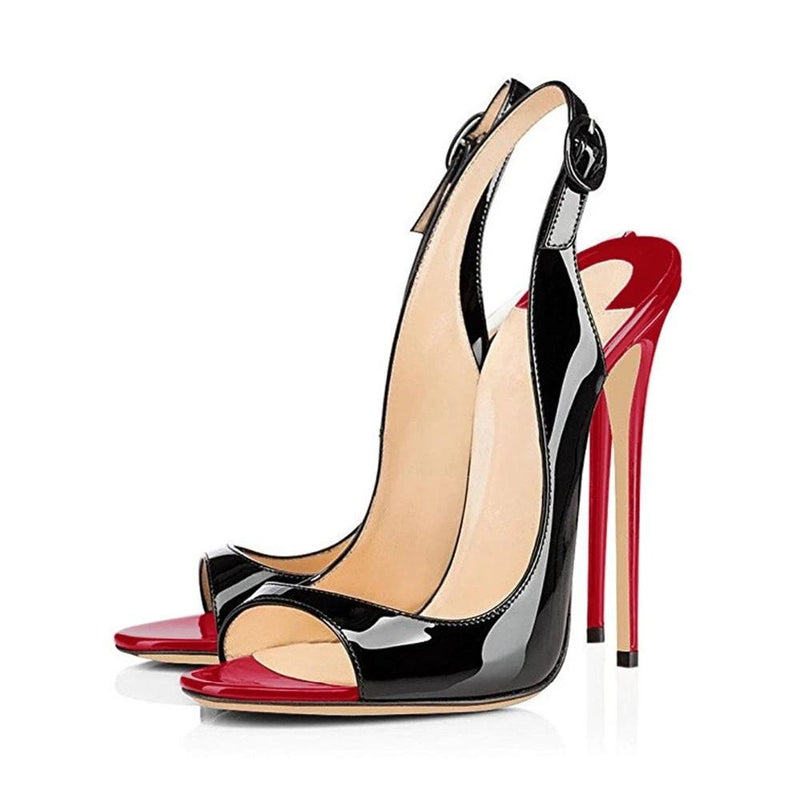 Glamazon - Drag Queen Peep Toe Stiletto Sandals- Plus size
