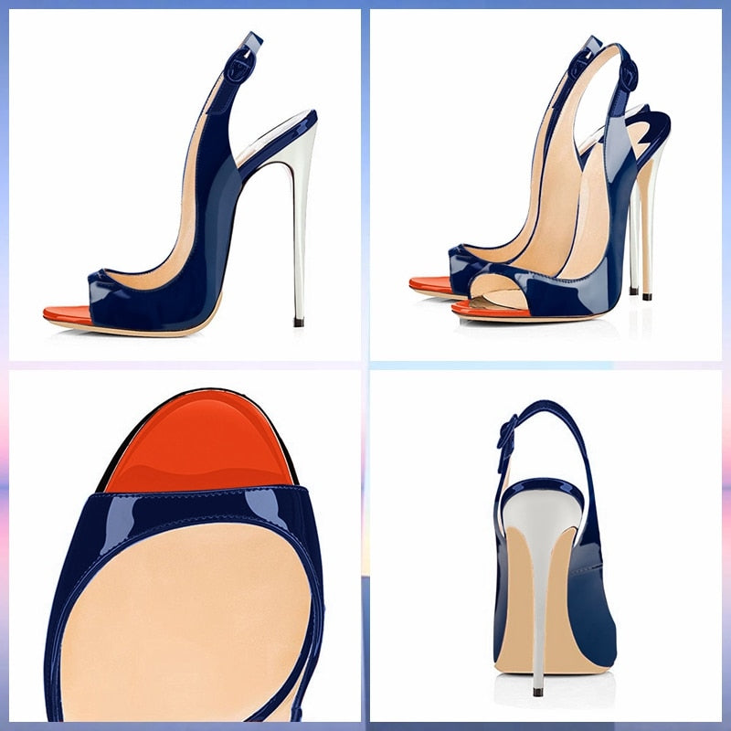 Glamazon - Drag Queen Peep Toe Stiletto Sandals- Plus size