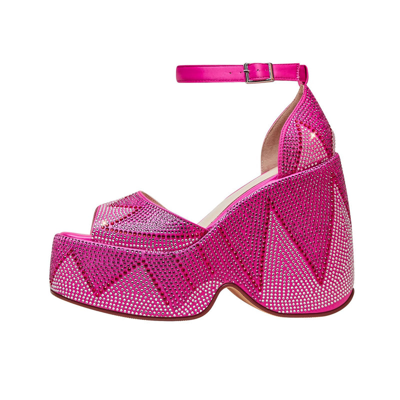 Luxury Rhinestone Platform Wedge Sandals - Stylish Thick Bottom Plus Size Footwear