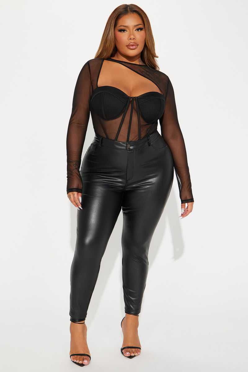 Madeline Mesh Corset Top - Black