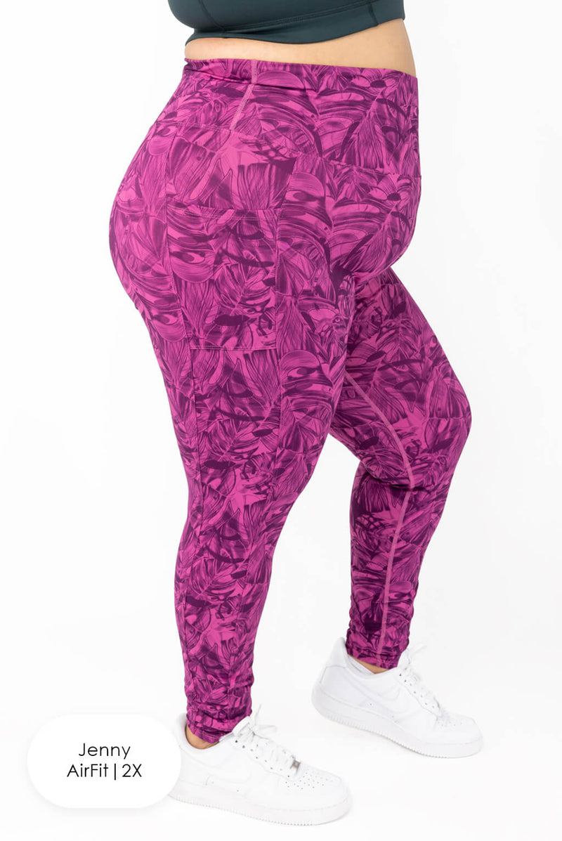 Pocket Ankle Leggings - Cactus Leaf - FINAL SALE