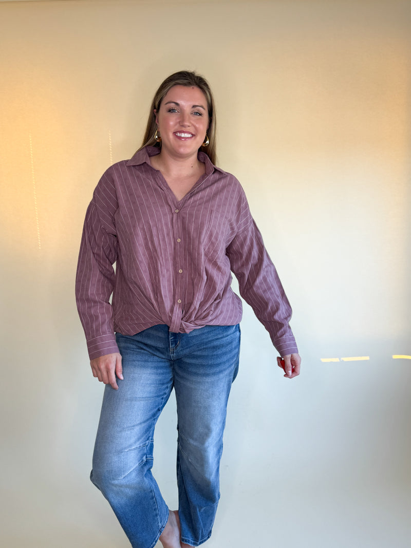 Maria Twist Blouse- Mauve