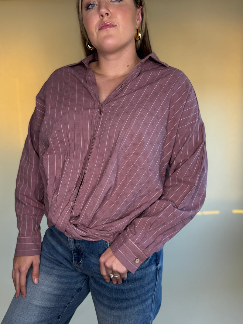 Maria Twist Blouse- Mauve