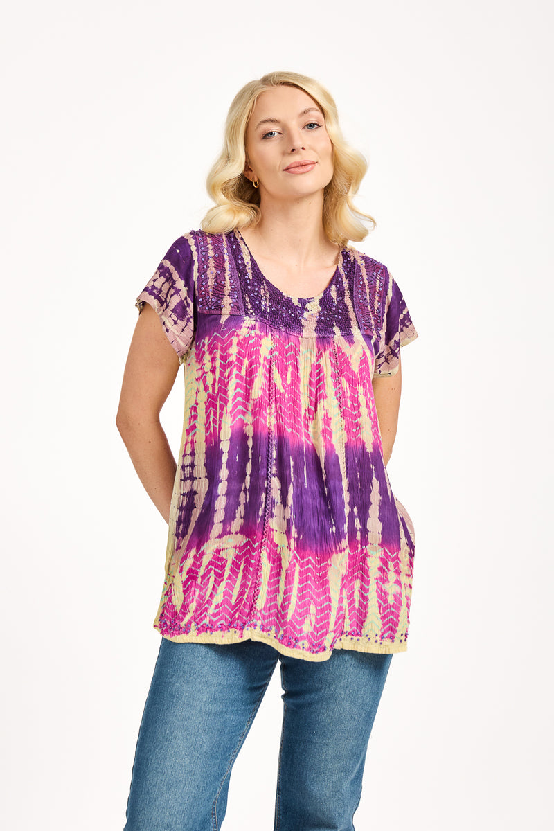 Tie Dye Embellished Top