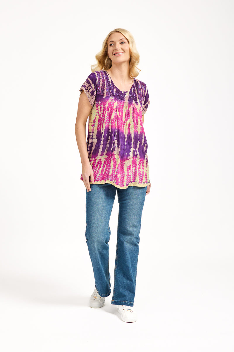 Tie Dye Embellished Top