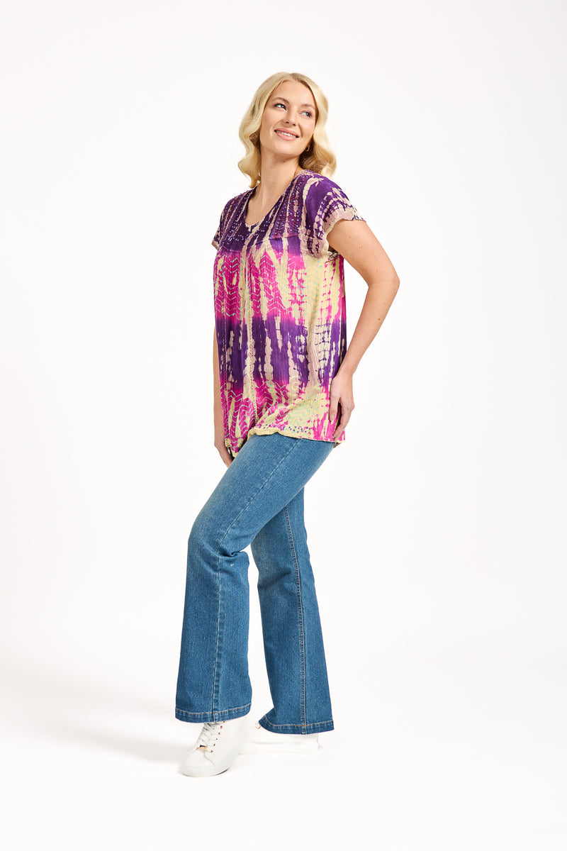Tie Dye Embellished Top