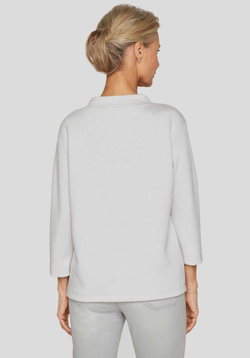 Rabe Embellished Colour Block Top, Grey and White