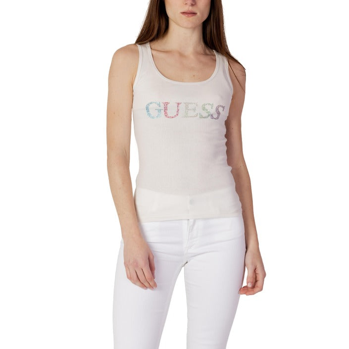 Guess Embellished Logo Pure Cotton Tank Top - Multiple Colors
