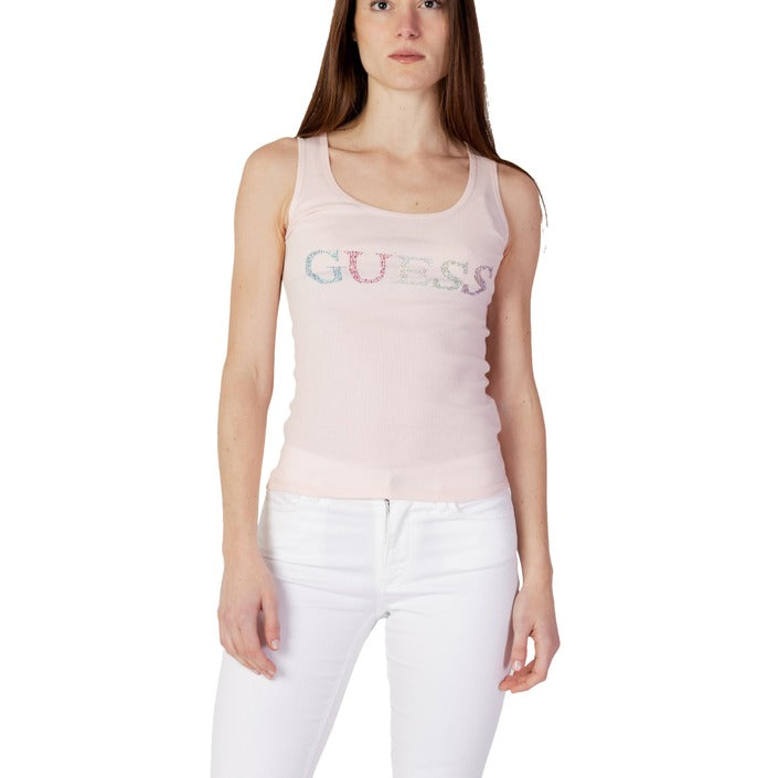 Guess Embellished Logo Pure Cotton Tank Top - Multiple Colors