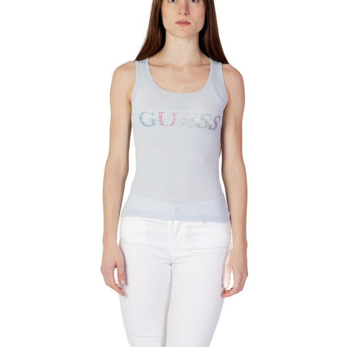Guess Embellished Logo Pure Cotton Tank Top - Multiple Colors