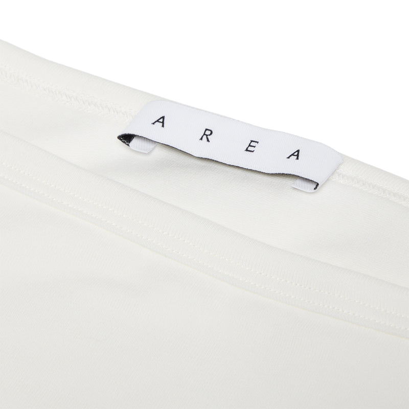 AREA Crystal Embellished Bow Tank Top (Cream/Green)