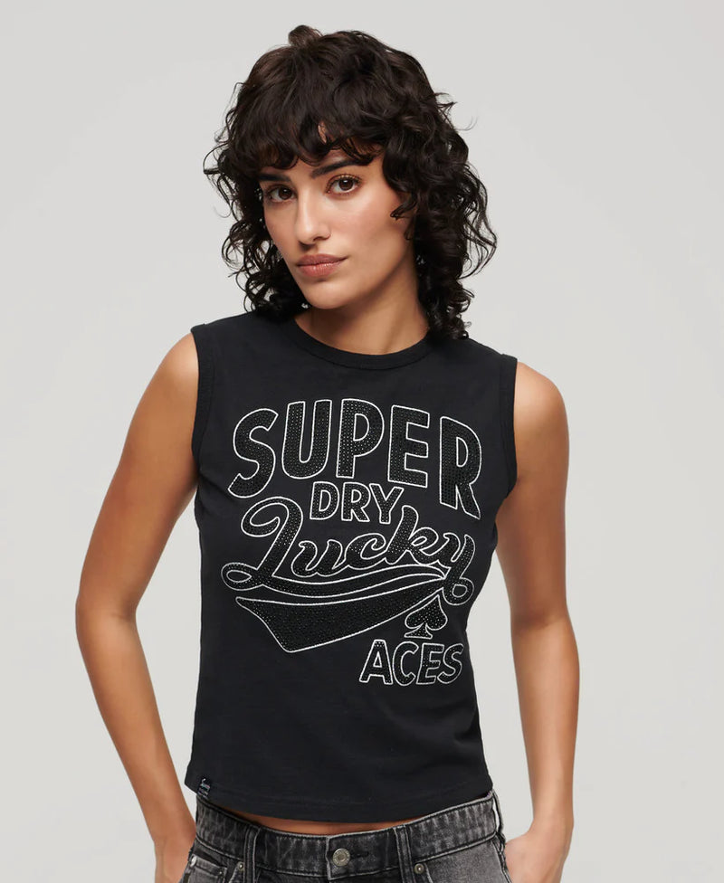 Superdry Retro Embellished Slim Vest