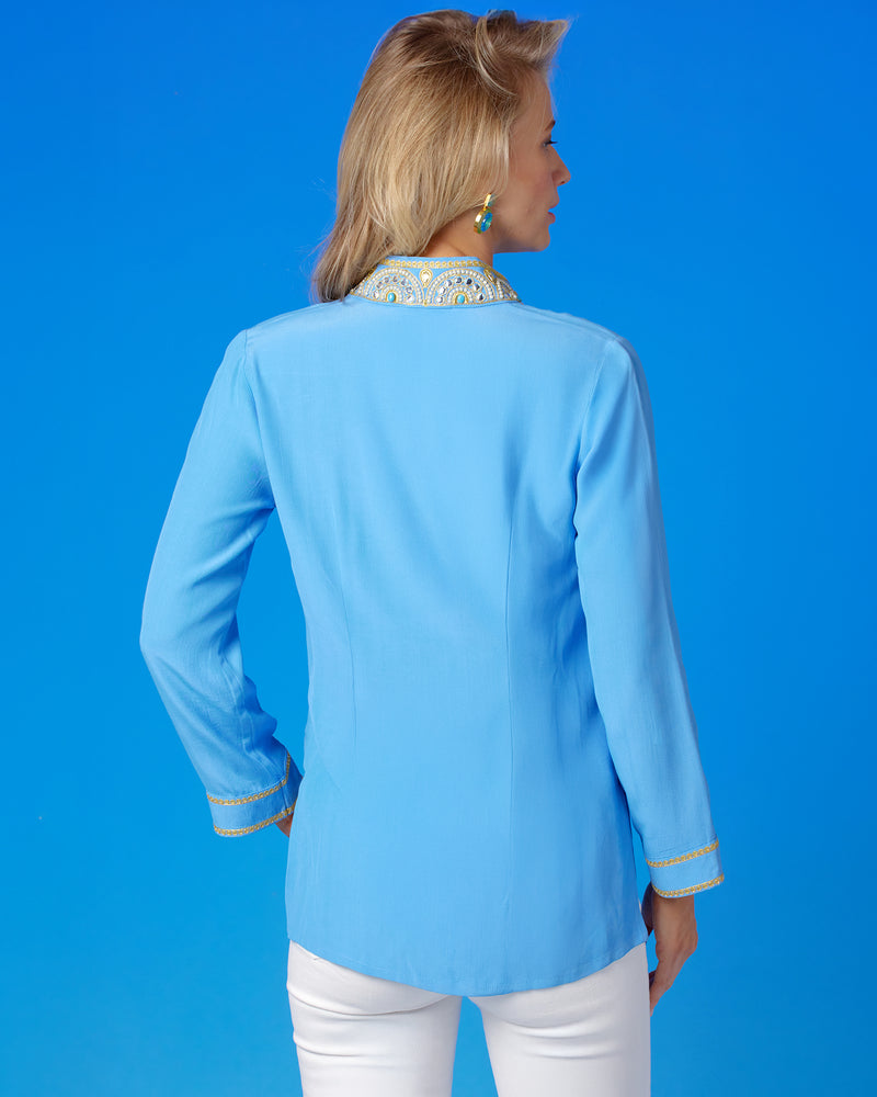 Noor Regency Blue Tunic with Gold Embellishment