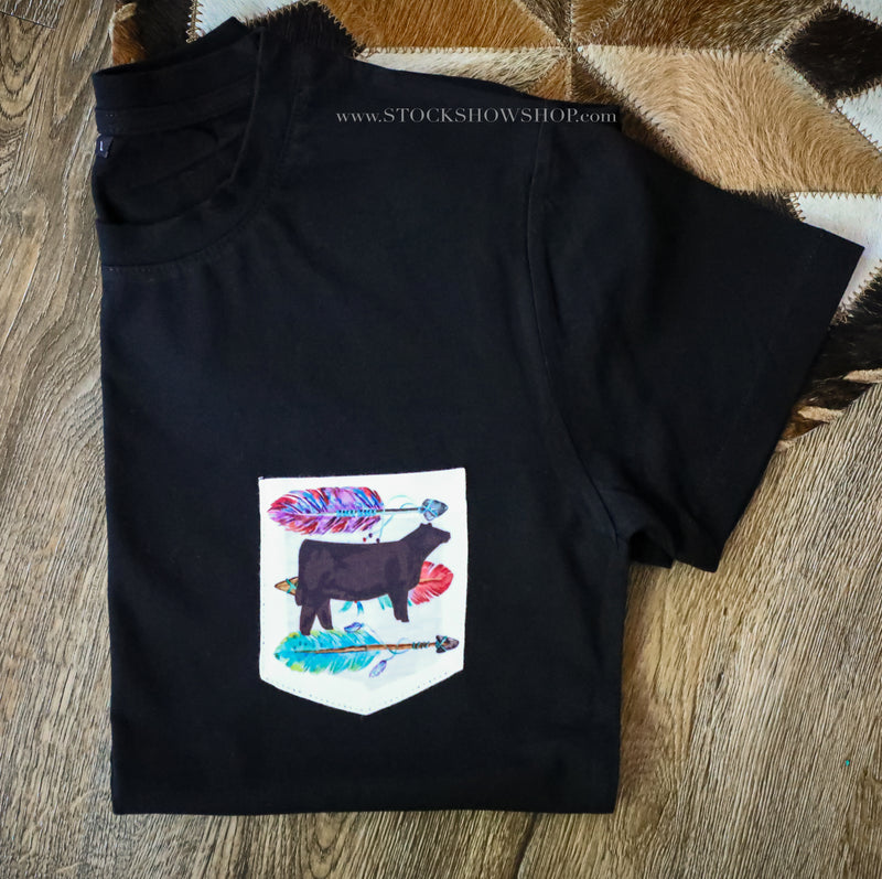 Heifer - Black Pocket Tee