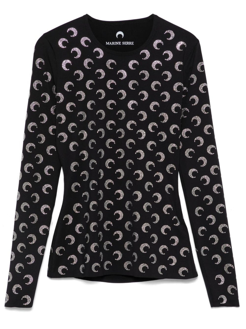 MARINE SERRE Moon Embellished Top In Black